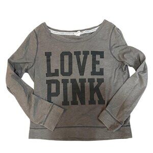 PINK Victoria's Secret Gray Sweatshirt with Black Lettering